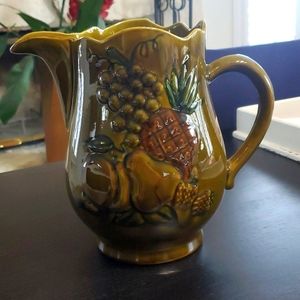Vintage Made in the U.S.A. Olive Green Large Pitcher